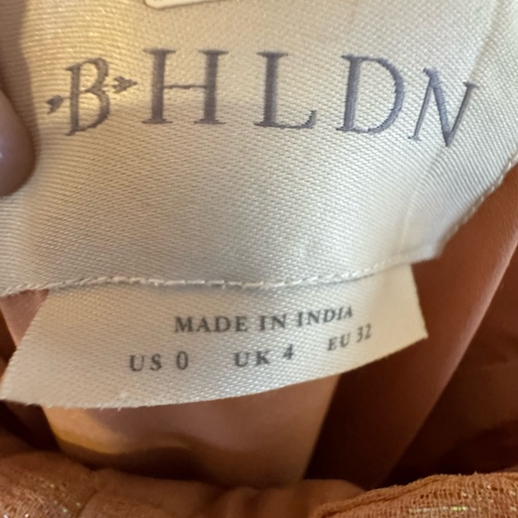 Anthropologie x BHLDN Jessa Asymmetrical Ruffled Metallic Drop Waist Gown 0 - Picture 14 of 15